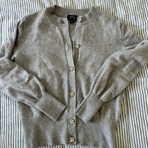 J. Crew 100% cashmere Gray Women's Cardigan with Jewel Buttons